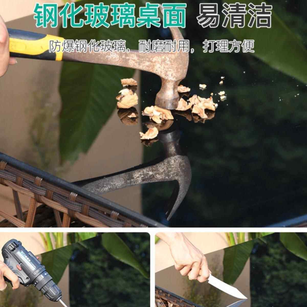 户品外阳编藤缩收纳台小桌A8222椅伸庭院别墅花园休闲室外茶桌出