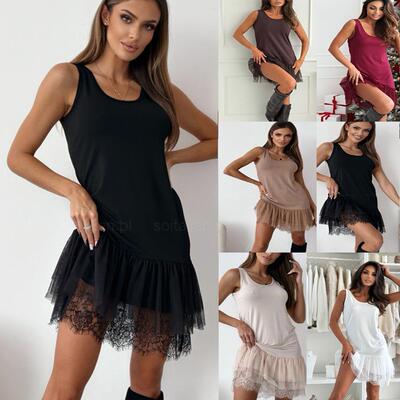 Lace Slip Dress for Women Under Dress Mini Silky Full Slip