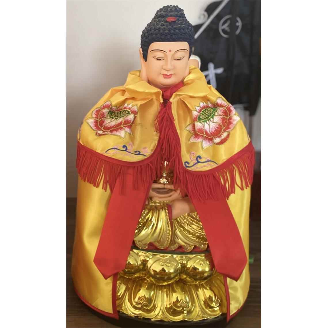 高档佛像衣服刺莲花披肩观音如来地藏王财文殊神神像佛披风袍绣小