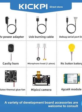 锐新微开发板配件电源适配器散热器Rtc按钮电池扬声器摄像头4g模