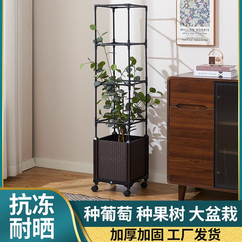 【跨境】爬藤箱种植箱阳台番茄架户外种植箱组合种菜黄瓜蔬菜