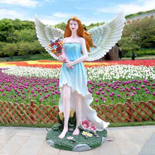 户外大型花仙天使摆件花园璃景钢雕塑农庄HY1701广场子景观花园区