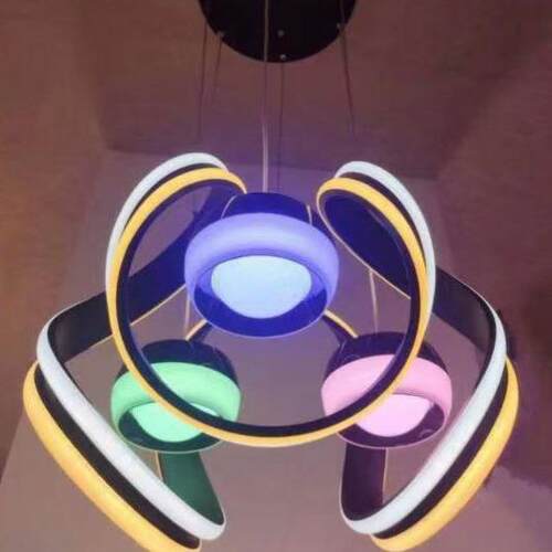新款现代简约大气铁艺水晶led灯酒店吧台餐厅吊灯北欧设计创意吊