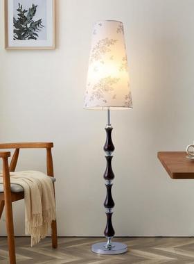 布艺灯约罩落灯南洋简客厅灯沙发旁装饰床头实木立式浪86805漫氛