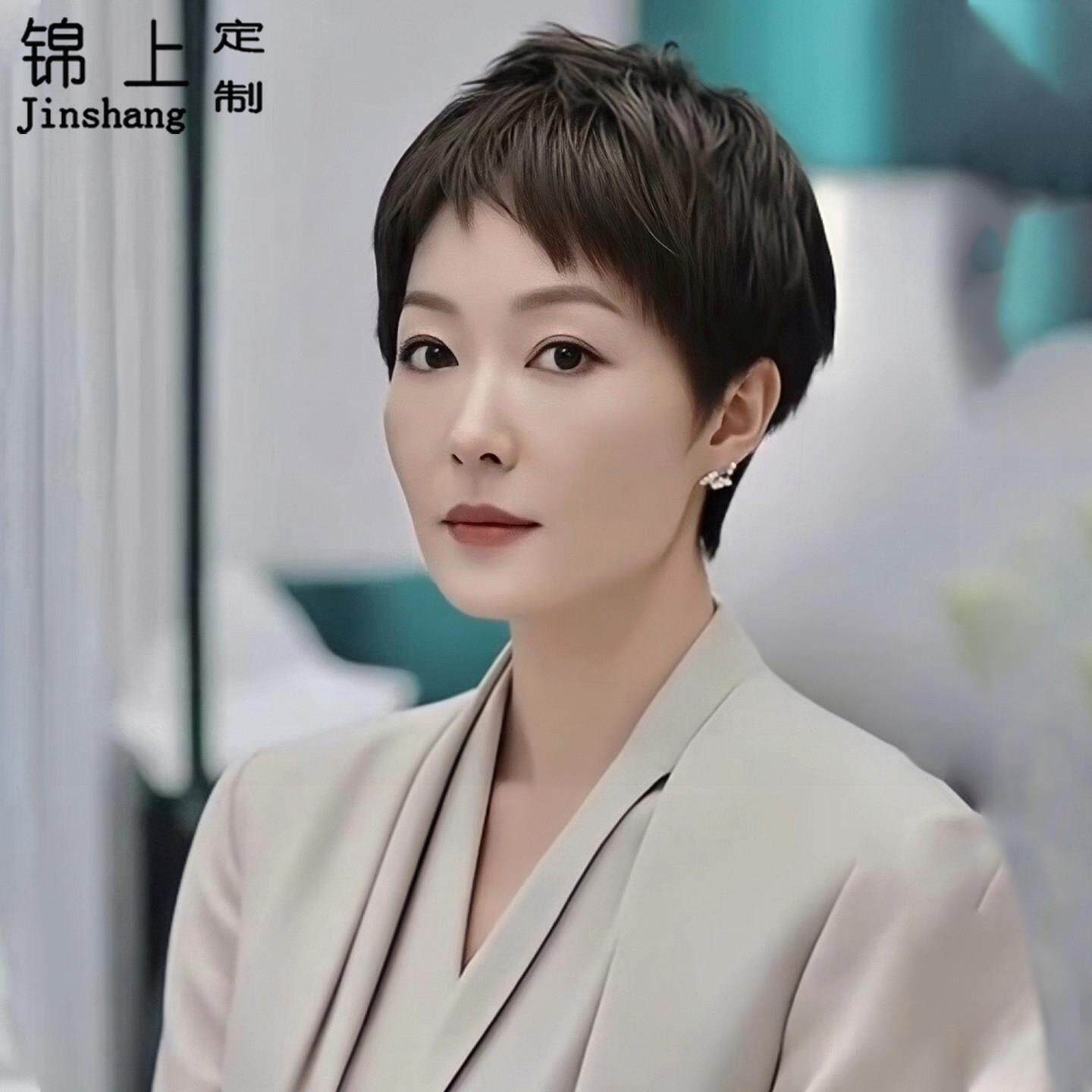 短发假发全头套女真人发丝时尚自然超短发轻薄透气假发套