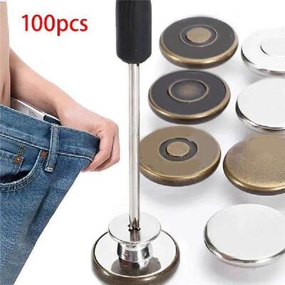 H-W 100 Pack Jeans Button Replacement 17Mm Removable Jeans