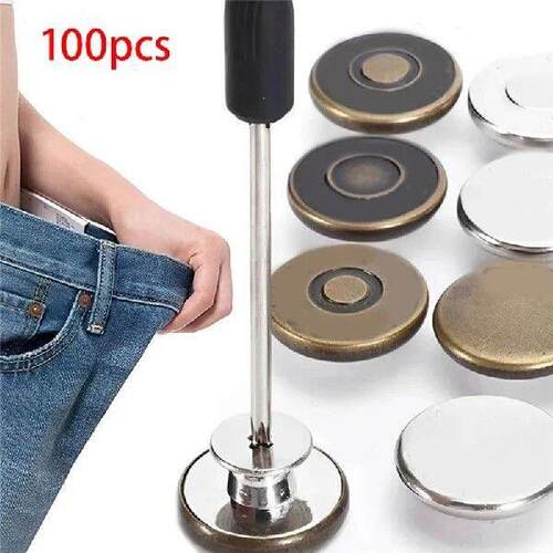 H-W 100 Pack Jeans Button Replacement 17Mm Removable Jeans