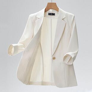 时尚小西装外套女款夏季薄款高级感通勤职业装七分袖休闲西服