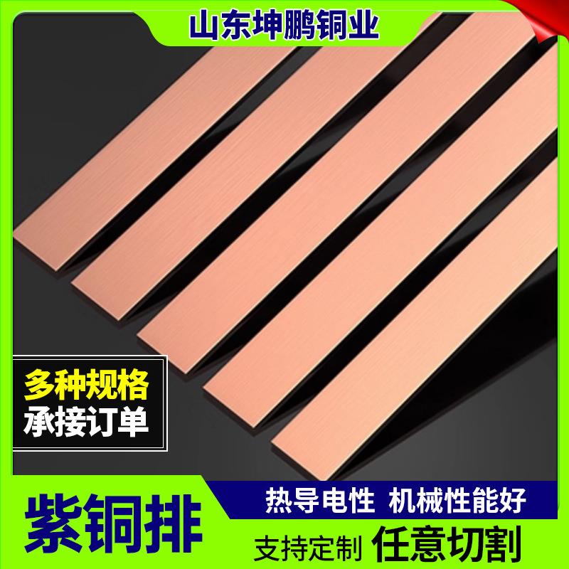 T2T3紫铜排机房防雷接地镀锡铜排现货折弯母排紫铜扁铜条
