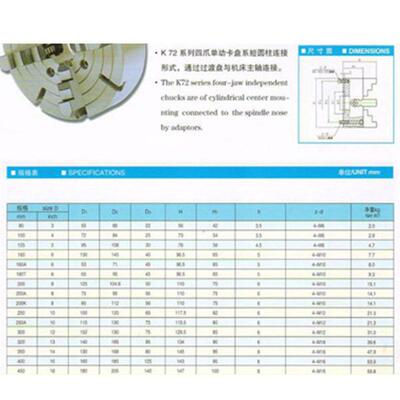 厂家供应K72800瓦房店 四爪卡盘 手动大通孔卡盘车床卡盘车床卡盘