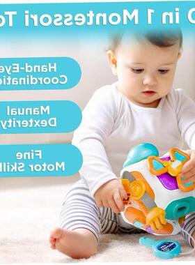 Baby Busy Board Cube Montessori Sensory Toys for Toddler 1-3