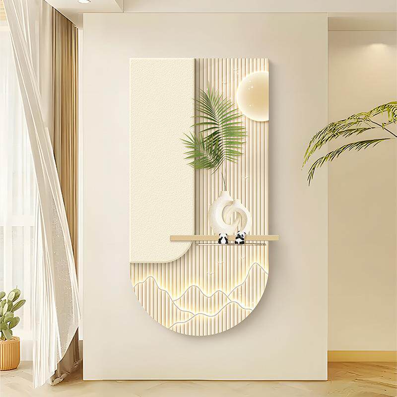 奶油风入户玄关装饰画壁灯画走廊过道现代简约挂画小清新客厅壁画