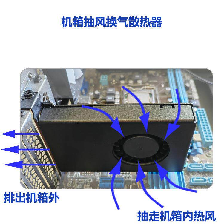 主机壳排风散热器换气风扇小主机壳降温鼓风机涡轮散热PCI抽热气7