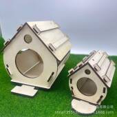 户外木质鸟窝鸟笼悬挂式 鸟别墅DIY木质鸟屋鹦鹉玩具宠物用品