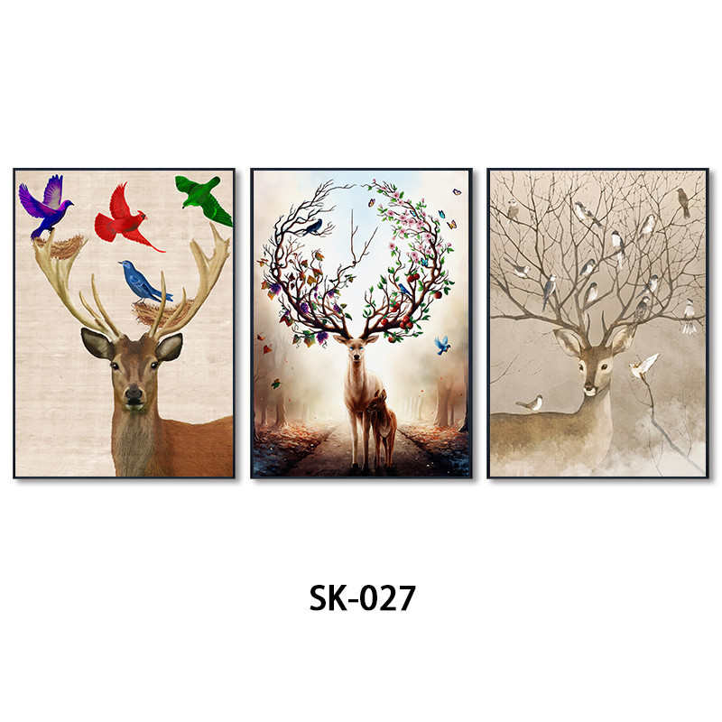 北欧抽象装饰品 酒店沙发背景创意艺术油画 实木玄关挂画装饰画框