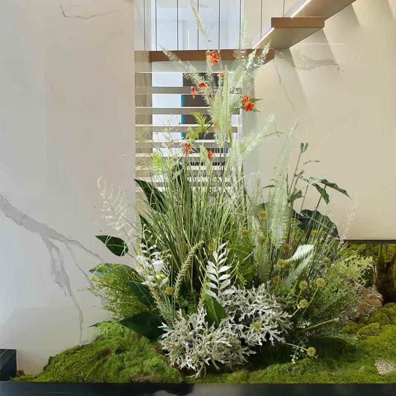 橱窗展柜小型植物小造景花丛草堆店花铺假ltao6841绿植装饰苔青景