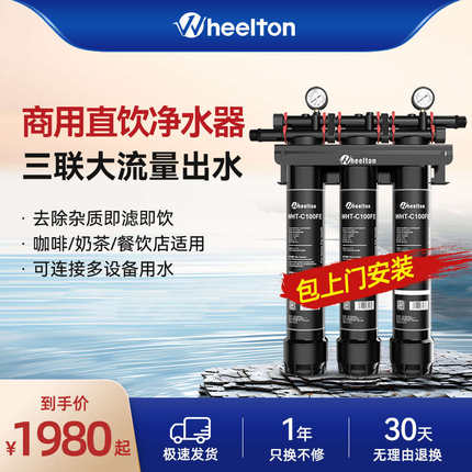 政府补贴| 惠尔顿净水器商用奶茶饮品店餐饮咖啡机专用直饮过滤器