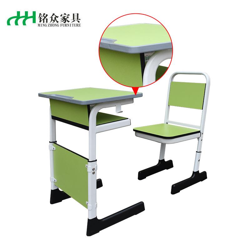 学校单人儿童学习课桌椅组合注塑封边学生课桌椅培训小大学生台