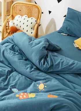 儿童针织棉NZ花秋婴幼儿园午春睡大豆冬被卡通印单人被芯可被拆洗