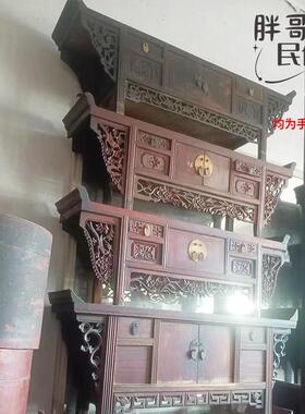 农家乐民宿民宿老物件80旧家具炕桌怀旧摆件橱子年代农村旧货小木