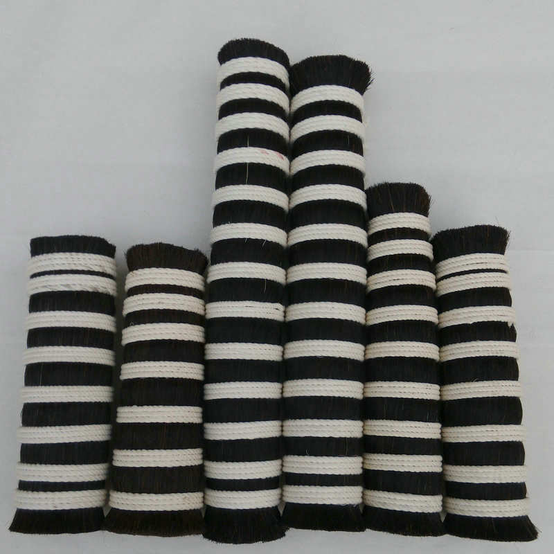 厂家供应黑色长马尾混合PP丝毛质硬毛条均匀无碎毛马尾现货可定制