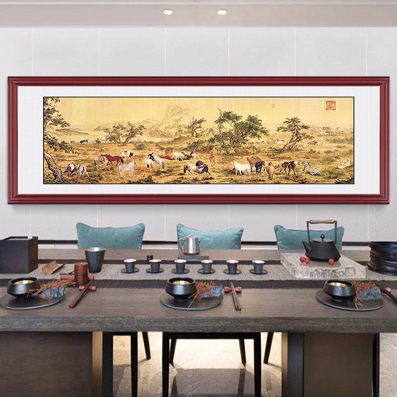 五牛图国画新中式客厅装饰画中国十大传世名画办公室横幅挂画