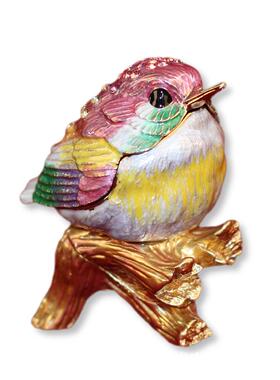 金属珐琅首饰盒景区手工艺品小鸟麻雀摆件家居饰品收纳盒商务礼品