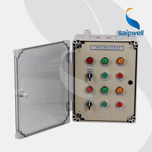 saipwell防水塑料配电箱户外IP66水泵检修箱400*300塑料箱防腐箱