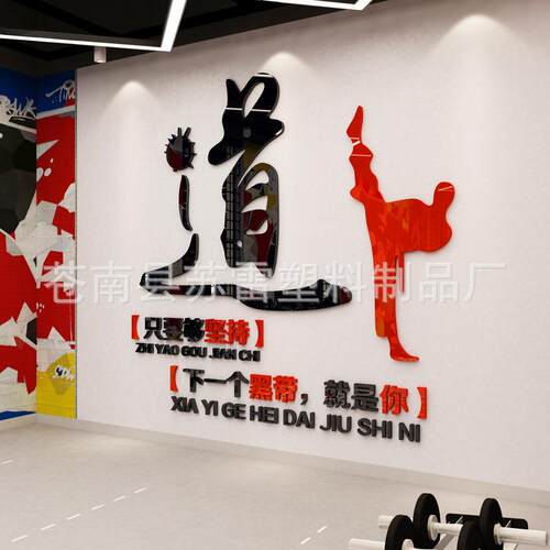 跆拳道励志标语3立体墙贴道健房身训练室装饰贴纸纸武术馆JIN墙d