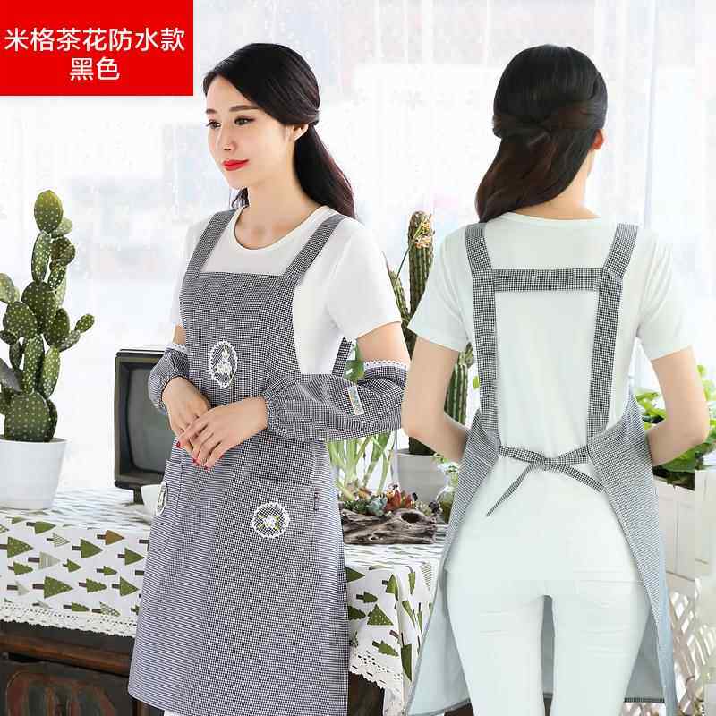 正品裙包邮厨房韩版时尚防水腰防围油纯棉爱罩衣成人工作可服围定