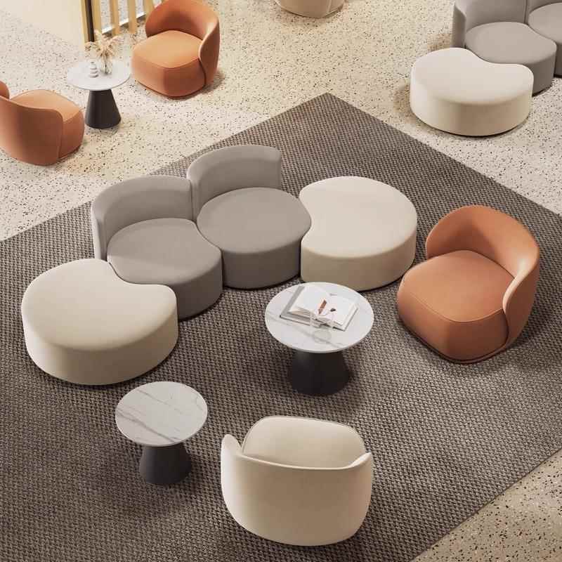 办公室洽谈区会客区接待区等候区异形组合沙发商务酒店座谈区沙发