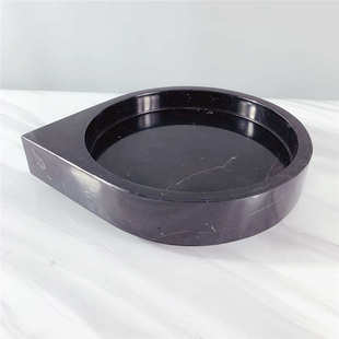 北欧大理石托盘现代简约卫生间洗漱台装饰盘样板间装饰品摆件