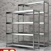 cs五层货架多层仓库家用厨房不锈钢架子收纳阳台定 制落地置物架