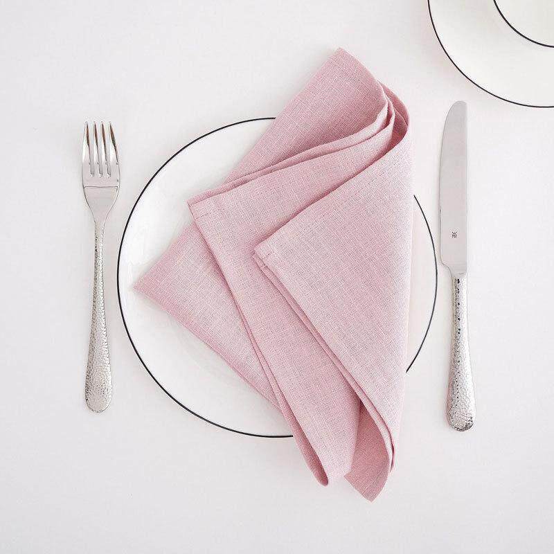 4 Pack French Linen Table Napkins Dinner法国雨露亚麻餐巾