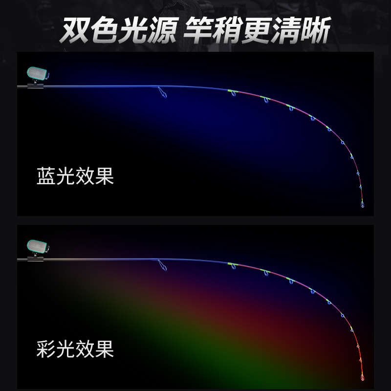 叮当鱼筏钓灯钓鱼蓝光灯桥钓灯桥筏灯筏竿稍灯LED夜钓灯诱鱼灯