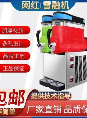 雪融机商用全自动冷饮雪泥机双缸奶茶自助沙冰机雪粒机果汁饮料机