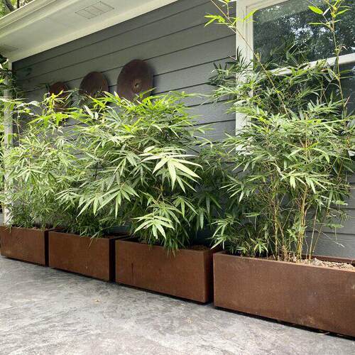 花盆户外铁艺花箱生锈花槽组合种植箱绿植围栏庭院做旧金属花坛