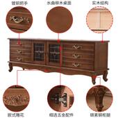 AFV木电实视柜新美式 视 收纳木储物柜一体电复古小户型客厅原欧式