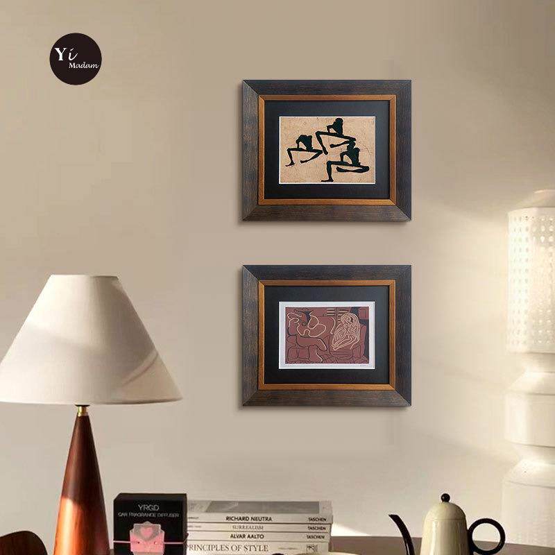 法式现代毕卡索装饰画 画抽象中古风客厅书房挂画 画小众艺术走廊