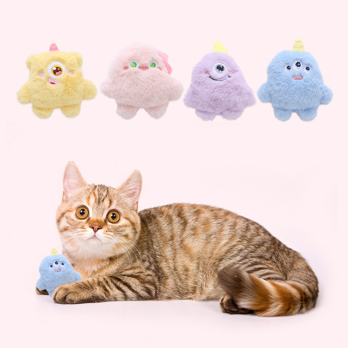宠物用品猫玩具大眼睛精灵四色可选内含猫薄荷自嗨猫咪玩具