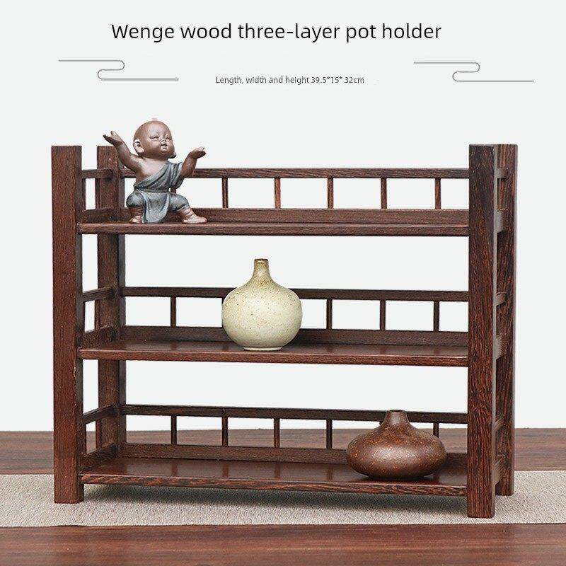 实木鸡翅木小博古架子紫砂茶壶置物架展示架多宝阁茶杯子建盏收纳