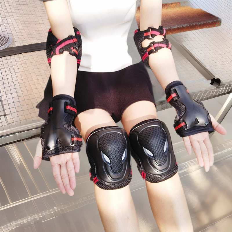 滑板护具套装儿童轮滑轮滑护膝护肘防摔滑雪自行车运动全套