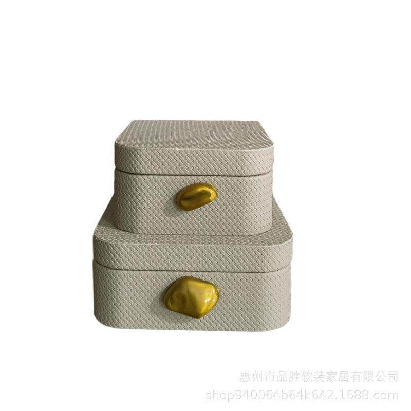 简约北欧风高档首饰收纳盒珠宝盒卧室软装饰品储物盒样板间装饰品