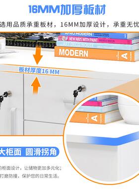 加厚木板WJ移办公柜落地式文件柜带三料抽屉锁资柜储物动桌下柜子