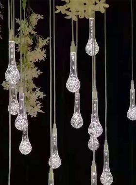 婚灯庆吊装饰灯串亚克力水滴吊灯婚礼场顶景布置道具EDL串XFN氛围