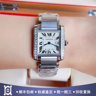 卡地亚方形坦克精钢后钻98新石英机芯女士手表W51011Q3公价33400