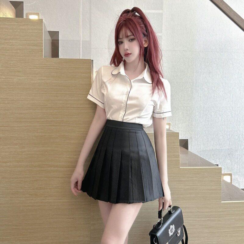 夏季白衬衫短袖女上衣百搭学院风酒店前台制服足浴技师工作服衬衣