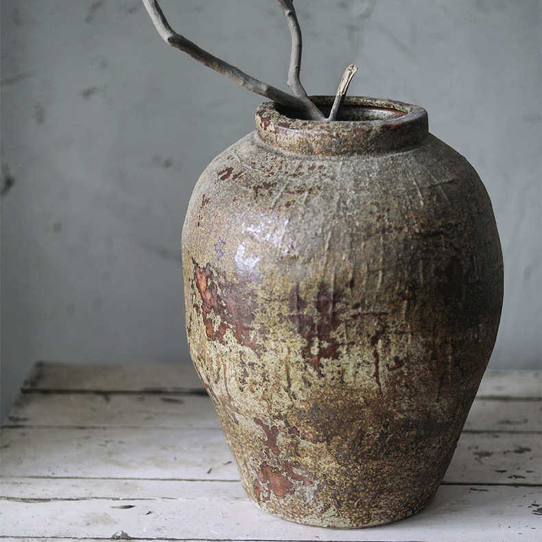 手工复古禅意坛子复古老花瓶做旧陶罐会所民宿酒店摆件设计师软装,家居饰品,花瓶,淘宝优惠券,粉丝福利购,淘宝优惠卷