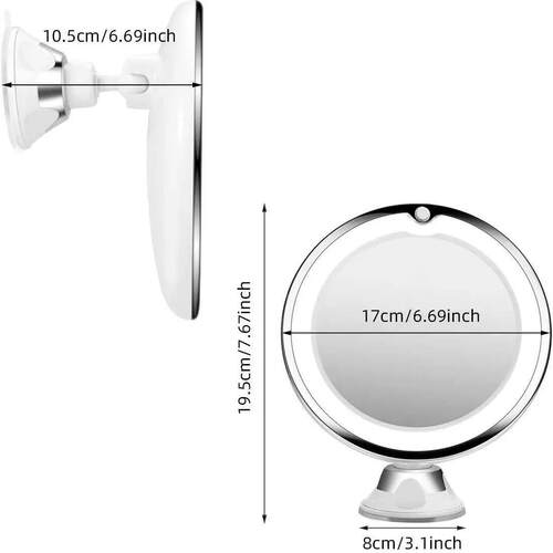 ?Flexible Makeup Mirror with LED Light 10X Magnifying Cosmet