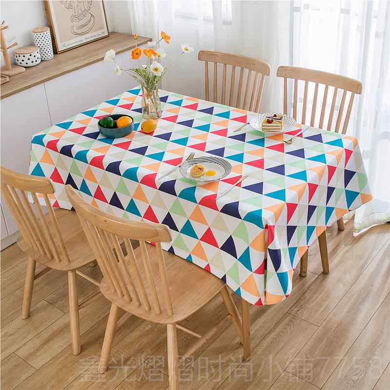 正品简Ins风家图用加厚台棉麻布艺案正长方形生日化妆面餐桌约布